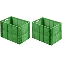 PROREGAL® Stapelbox SparSet 4x Eurobehälter - Stapelboxen für Gewerbe & Heimarbeit, ideal für Lebensmitteltransport, temperaturbeständig und robust, mit 43L Volumen, vielseitig einsetzbar.