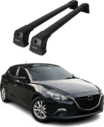 OMAC Dachträger für Mazda 3 BM (2013-2019) - Hochwertiger, abnehmbarer Aluminium-Dachträger für Fahrräder und Skis, wasserbeständig und aerodynamisch für weniger Windgeräusche. Ideal für Reisen mit viel Gepäck.