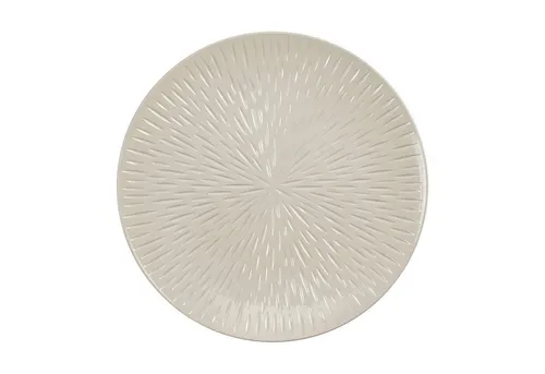 MAGIC by Inge Dekoteller, Dekoteller 33cm Kunststoff mit Strahlen Muster - Beige