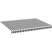 furnicato Markisenbespannung Anthrazit und Weiß 3,5x2,5 m - Hochwertige Markisenbespannung in elegantem Anthrazit und Weiß, ideal als Ersatzstoff für Ihren Markisenrahmen. UV-beständig und langlebig, sorgt sie für angenehmen Schatten auf Terrasse oder im Garten.