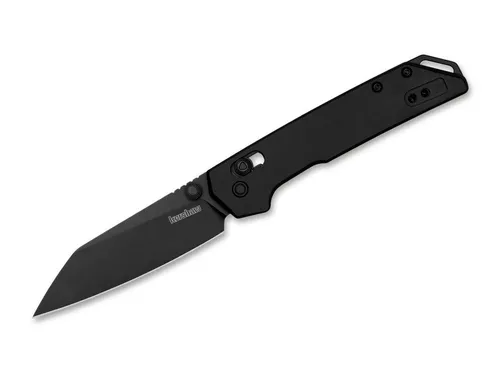 Kershaw Mini Iridium Taschenmesser - Reverse Tanto Black - Kompaktes Taschenmesser für Outdoor-Aktivitäten, mit robustem Reverse Tanto-Klingenprofil für vielseitige Anwendungen im Campingbereich.