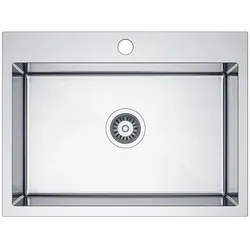 Küchenspüle Edelstahl 65×45 cm Einbauspüle mit Siphon, Einbecken HD6545 - Silber/Grau