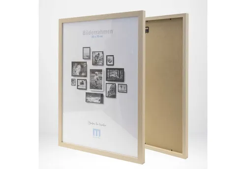 M MERCEO Bilderrahmen, (1 St), Moderner Bilderrahmen aus MDF 50x70cm - 1x Natur inkl. Acrylglasschutz