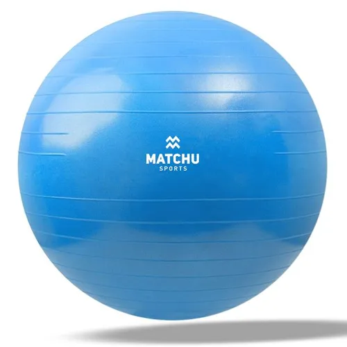 Matchu Sports - Gymnastikball / Pilatesball / Sitzball / Yogaball mit Pumpe 75 cm Blau