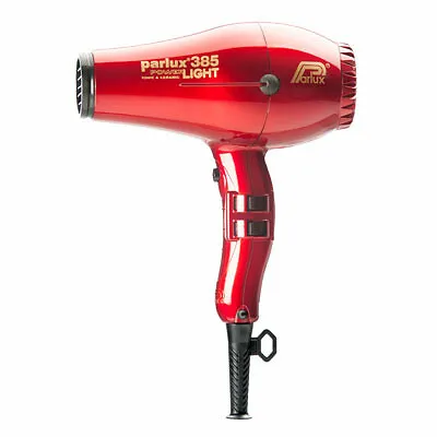 Parlux 385 Power Light Ionic & Ceramic Haartrockner, rot - Leistungsstarker Haartrockner mit ionischer Technologie für schnelles und schonendes Trocknen, ideal für professionelle Anwendungen.