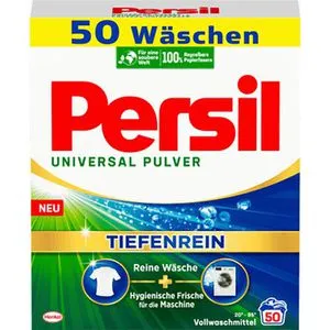 Persil Waschmittel Universal Tiefenrein, 3 kg - Ökologisches Vollwaschmittel für strahlend weiße Wäsche, energiesparend ab 20°C, mit Tiefenrein Technologie für kraftvolle Fleckenentfernung und langanhaltende Frische.