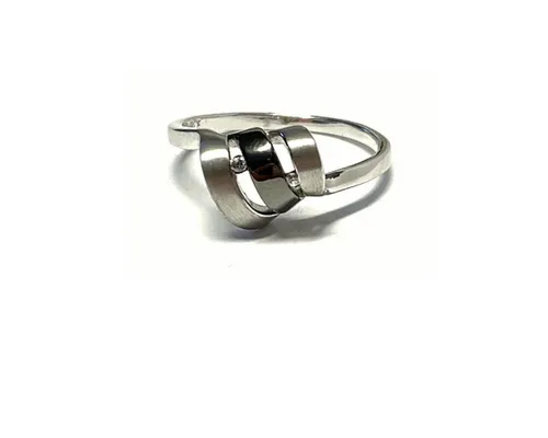 Edelschmiede925 Silberring Silberring 925 Sterling Silber rhod ruthniertem Steg und Zirkonia #58