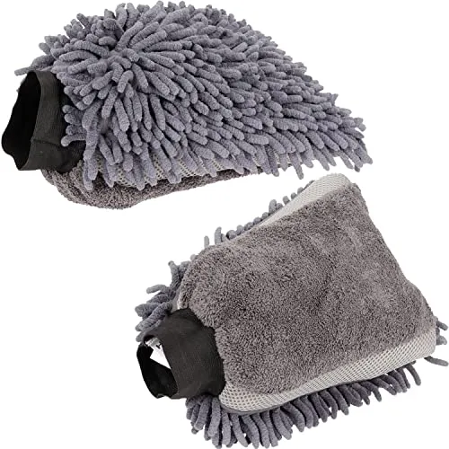Mach1 Mikrofaser Auto-Waschhandschuh - schonende Auto- & Motorrad Pflege - weicher Wasch Handschuh für Lack, Glas, Spiegel, Amatur und Felgen - reinigungzubehör reinigungsbedarf