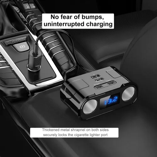 12V /24V Auto Zigarettenanzünder Verteiler KFZ LKW Ladegerät 2x USB 2x USB-C PD