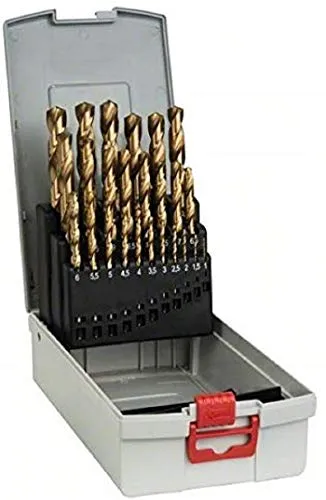 Bosch 25tlg. ProBox Metallbohrer-Set HSS-TiN - Handwerkzeug-Zubehör: 25-teiliges Bohrer-Set mit langlebiger Titan-Beschichtung für präzise und effiziente Bohrungen in Metall.