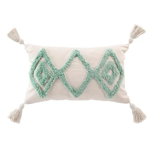 Douceur d'Intérieur Athena Kissen mit abziehbarem Bezug (30 x 50 cm), Salbei, Baumwolle/Recycling-Polyester