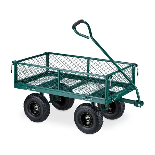 Handwagen Bollerwagen klappbar - 200 kg Tragkraft - Bollerwagen für Gartenarbeit, klappbar und robust. Mit 4 Gummirädern für einfache Mobilität und einer Tragkraft von 200 kg ideal für schwere Lasten.