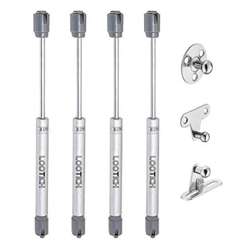 LOOTICH 80N Klappenbeschlag Klappenhalter Deckel Gasfeder Dämpfer Truhen Scharniere für Küchenschrank Weichschließen Türscharniere Weich Öffnende 4 Stück