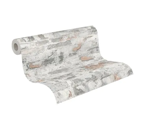 A.S. Création Livingwalls Vliestapete Metropolitan Stories Tapete in Vintage Backstein Optik 10,05 m x 0,53 m grau schwarz weiß Made in Germany 369292 36929-2