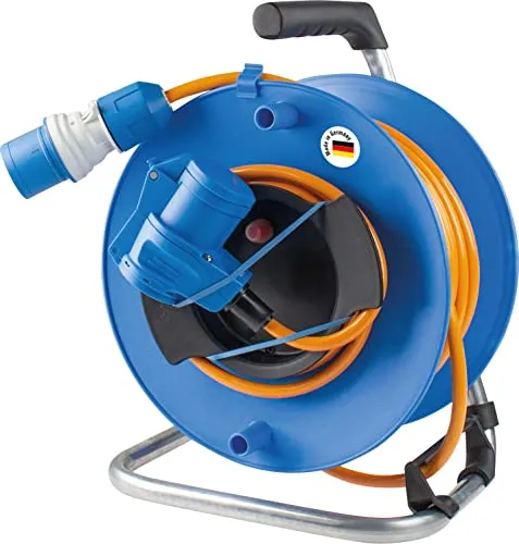 as - Schwabe Camping Kabeltrommel 25 m - IP44, Spannungsanzeige & CEE Winkelkupplung - Kabeltrommel für Outdoor-Einsatz: Ideal für Camping, Garten und Baustelle. Mit Spannungsanzeige und robustem IP44 Schutz für höchste Sicherheit und Langlebigkeit.