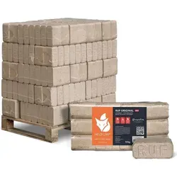 HEIZFUXX Holzbriketts RUF Original Red - 300 kg auf Einwegpalette, effiziente und umweltfreundliche Heizlösung für kalte Tage