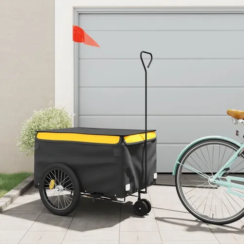 Maison Exclusive Fahrradanhänger Schwarz und Gelb 45 kg