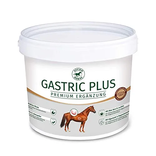 ATCOM GASTRIC PLUS für Pferde 3 kg - Ergänzungsfuttermittel für magenempfindliche Pferde mit Aloe Vera für einen harmonisierenden Magen und stabilisierenden pH-Wert. Ideal für artgerechte Ernährung.