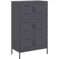 vidaXL Highboard Anthrazit 68x39x113 cm aus Stahl - Stylisches Highboard im Industrie-Stil mit 6 Fächern für optimalen Stauraum, robustes Stahlgestell für Langlebigkeit und einfache Reinigung.