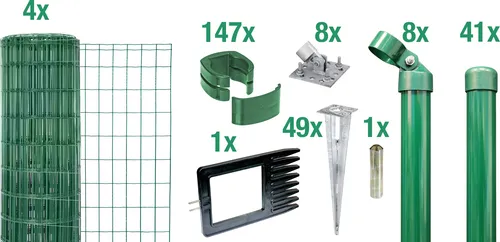 Alberts Fix-Clip Pro Gartenzaun 102 cm, 100 m Komplettset - Gartenzäune mit innovativer Clipmontage ohne Werkzeug. Ideal für jedes Gelände, robust und zinkphosphatiert für lange Haltbarkeit.