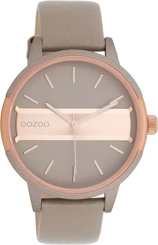 OOZOO C11153 Damenuhr mit Lederband in Taupe - Elegante Quarzuhr mit 42 mm Gehäuse, spritzwassergeschützt und ideal für den Alltag. Feminin und sportlich, perfekt für jeden Anlass.