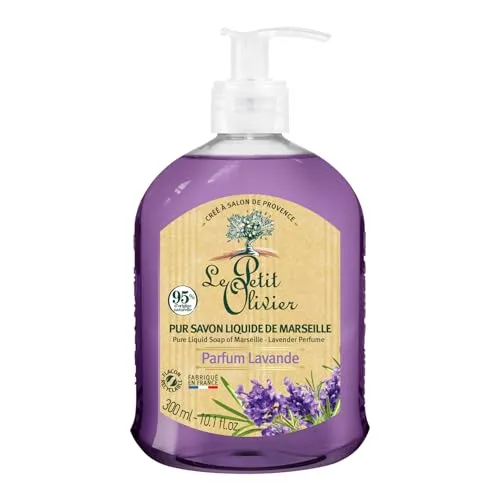 Le Petit Olivier Pur Savon Liquide de Marseille Lavande 300ml - Seifen – Sanfte Lavendel-Duftnote für ein entspannendes Duscherlebnis, 100% natürliche Inhaltsstoffe.