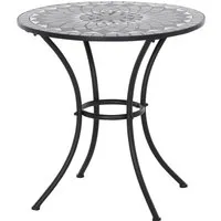 Siena Garden Gartentisch Como Rund Grau 60 cm - Ausziehbarer Balkontisch, stabiler Stahlrahmen und elegante Keramikplatte für gesellige Abende im Freien