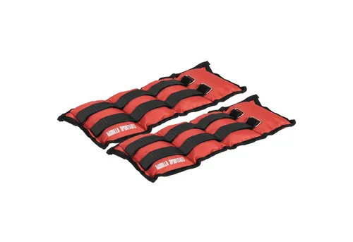 GORILLA SPORTS Gewichtsmanschette 2er Set, Gewichte 1-10 kg, Verstellbar, Fußgelenkgewichte, Armgewichte