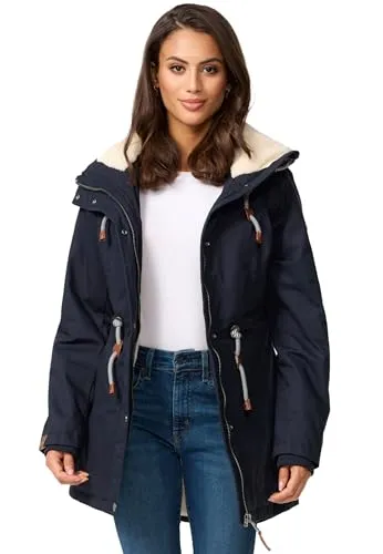 Navahoo Damen Winterjacke mit Teddyfell B991 - Warm gefütterte Funktionsjacke - Funktionsjacken mit kuscheligem Teddyfell, ideal für Übergangszeit und Winter. Leicht, bequem und schützend gegen Wind und Wetter.