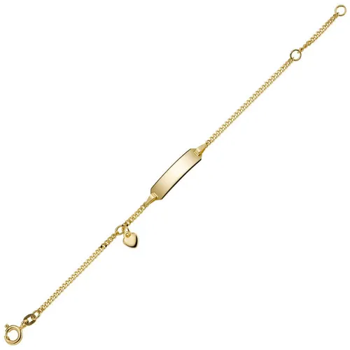 Armband Armkette mit Herz 585 Gold für Kinder - Elegantes Armband aus 14 Karat Gelbgold, ideal für Kinder. Mit einer Länge von 16 cm ist es perfekt für den täglichen Gebrauch und als persönliches Identbändchen geeignet.