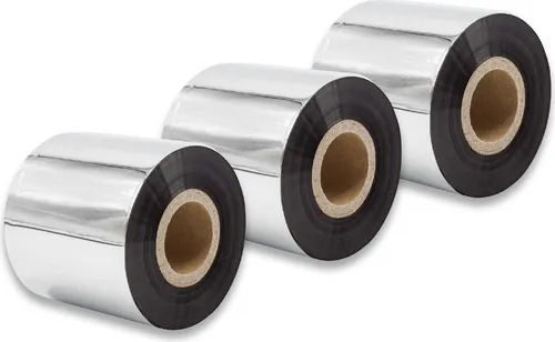 vhbw 3x Thermotransfer-Band kompatibel mit Valentin CV6800 Drucker Etikettendrucker, Wischfest, 60 mm x 300 m, Wachs-Plus Schwarz