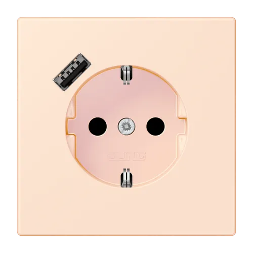 Jung LC152018A226 Schutzkontakt-Steckdose mit USB-Ladegerät in orange von Jung