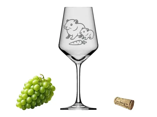 eXODA Weinglas Meerschweinchen mit Baby - 350ml absolut spülmaschinenfest, 1-tlg., Glas, Atemberaubende Darstellung