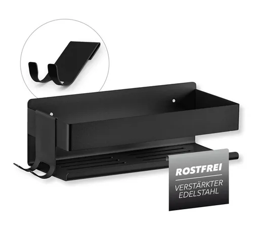 Benkstein Duschablage Dusch-Organizer – Minimalistischer 1-tlg. Organizer mit Hakenleiste - Ablagen für Bad und Küche – der BENKSTEIN Dusch-Organizer überzeugt mit minimalistischem Design, vielseitiger Anbringung und optimalem Wasserablauf. Ideal für Shampoo, Duschgel und mehr!