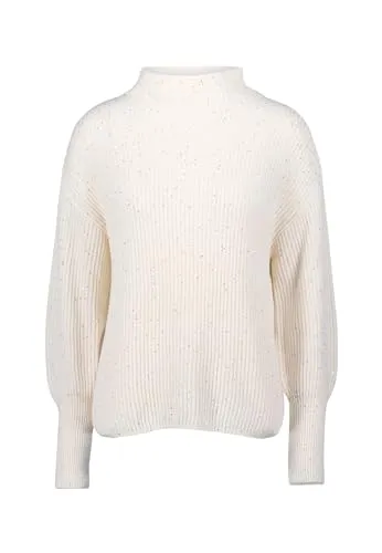 zero Damen Strickpullover mit Pailletten 42, CreamWhite von Zero