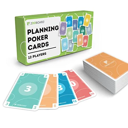 Agile Planning Poker Cards - 12 Personen - inklusive Planungspoker E-Book in Deutsch oder Englisch - Planning Poker Karten Set für Scrum Agiles projektmanagement