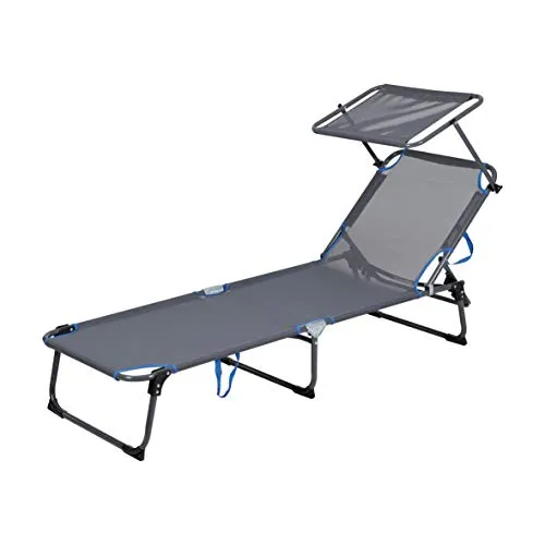 greemotion Sonnenliege Lido, klappbare Liege mit Dach, ca. 183 x 61 x 50 cm