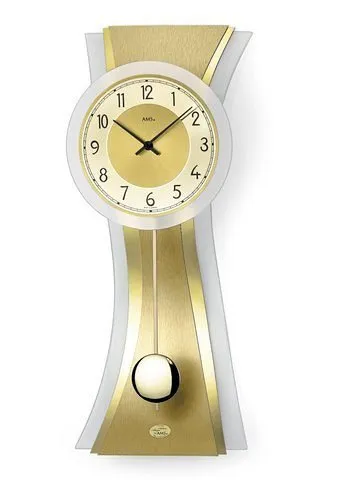 AMS Pendelwanduhr W7267 in gold von AMS