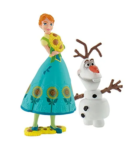 Bullyland 12088 - Walt Disney Frozen Fever, Spielfigurenset, Anna und Olaf, bunt