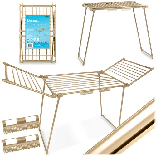 Flügelwäscheständer Massido - Praktischer Wäschetrockner - Wäscheständer aus robustem Metall, faltbar und ideal für den Innenbereich, bietet Platz für Kleinteile und ist einfach zu montieren.