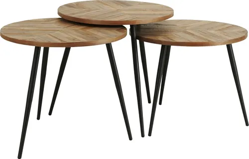 Wohnglücklich Couchtisch Family (3er-Set) aus Massivholz von Natur24