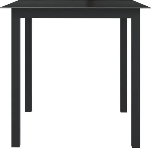 vidaXL Gartentisch Schwarz 80x80 cm aus Aluminium und Glas