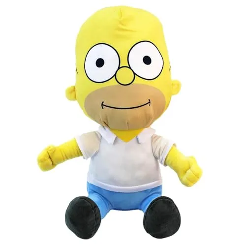 Homer Simpson Kuscheltier - 42 cm - Das detailgetreue Homer Simpson Kuscheltier begeistert Fans mit seiner hochwertigen Verarbeitung und einer kuschelig weichen Oberfläche. Ideal zum Sammeln oder Verschenken, bringt es die Kultserie in jedes Kinderzimmer oder Wohnzimmer.