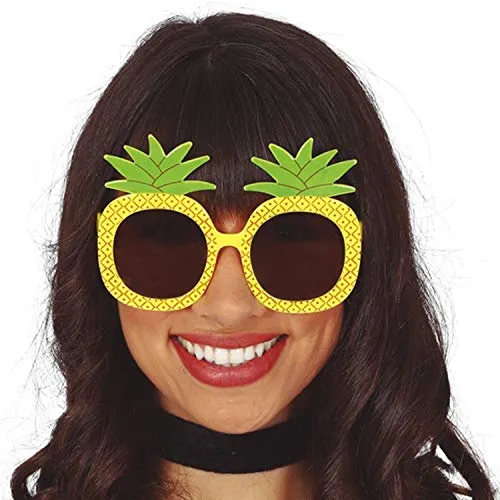 Witzige Ananas Brille für Erwachsene/Gelb-Grün/Hawaii Funbrille mit Früchten/EIN Highlight zu Fasching & Karneval