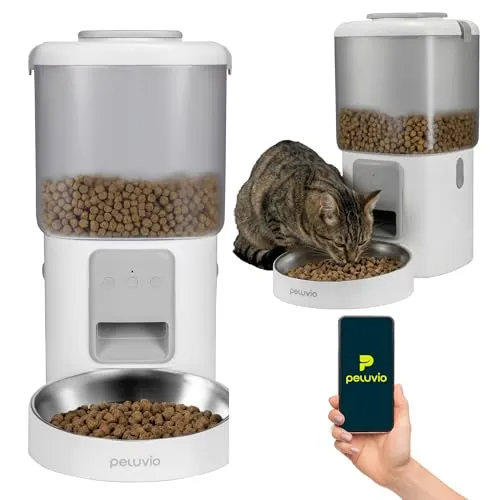 Peluvio Crispy Wi-Fi Katzenfutterautomat mit App-Steuerung und Portionskontrolle