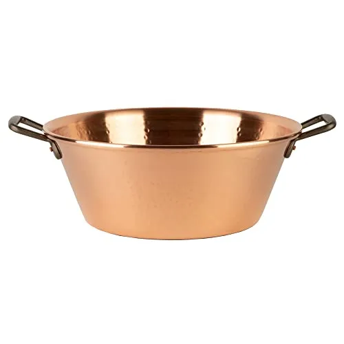 Cuisine Romefort | Kupfer Induktion Marmeladentopf Ø 40 cm, 12 Liter | Griffe aus Gusseisen | Kupfertopf zum Kochen von Marmelade | Induktionsfähig (Gehämmert | L)