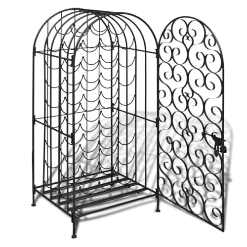 vidaXL Weinregal für 35 Flaschen – Elegantes Metall Flaschenregal - Weinregal aus rostfreiem Schmiedeeisen, bietet Platz für 35 Flaschen und verleiht jedem Raum einen romantischen Touch. Ideal für Weinliebhaber und als Geschenk.