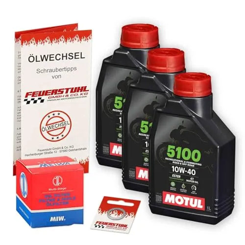 Öl & Ölfilter für Honda XL 650 V Transalp, 2002-2007 (RD11), Ölwechsel Set 10W-40 ESTER Motoröl + MiW Filter + Dichtring(e)