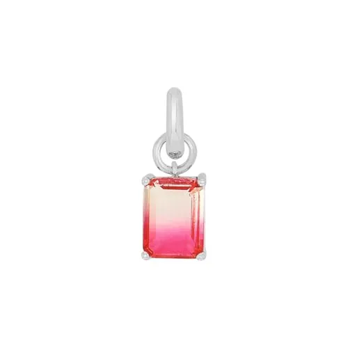Amor Charm 925 Sterling Silber Damen Charms mit Glas, Pink - Charm in 925 Sterling Silber, 17 mm lang, ideal als Geschenk für besondere Anlässe, kommt in einer eleganten Schmuck Geschenk Box.