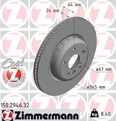 Zimmermann Bremsscheibe FORMULA F 150.2946.32